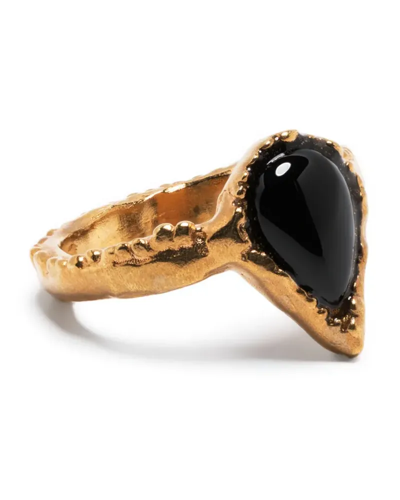 Alighieri The Teardrop of the Night onyx ring - Gold Gold