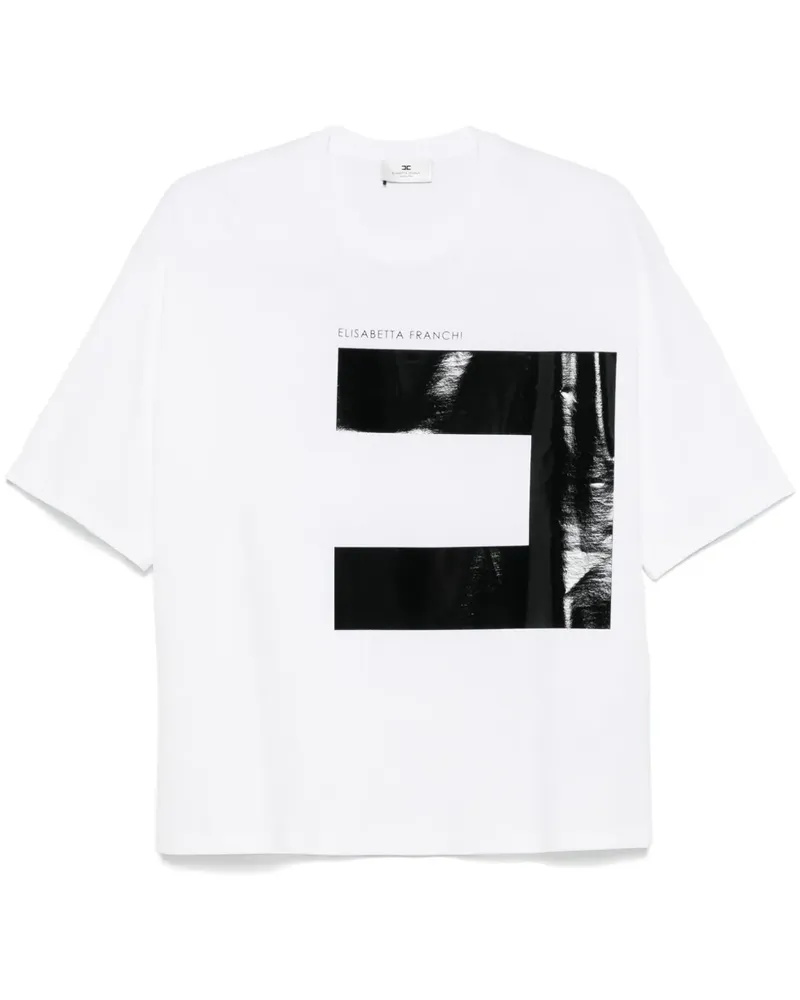 Elisabetta Franchi T-Shirt mit Logo-Print - Weiß Weiß