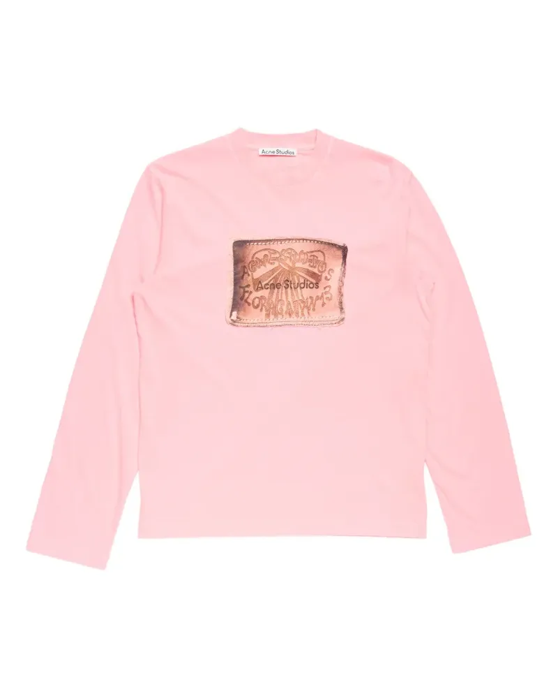 Acne Studios Langarmshirt mit grafischem Print - Rosa Rosa