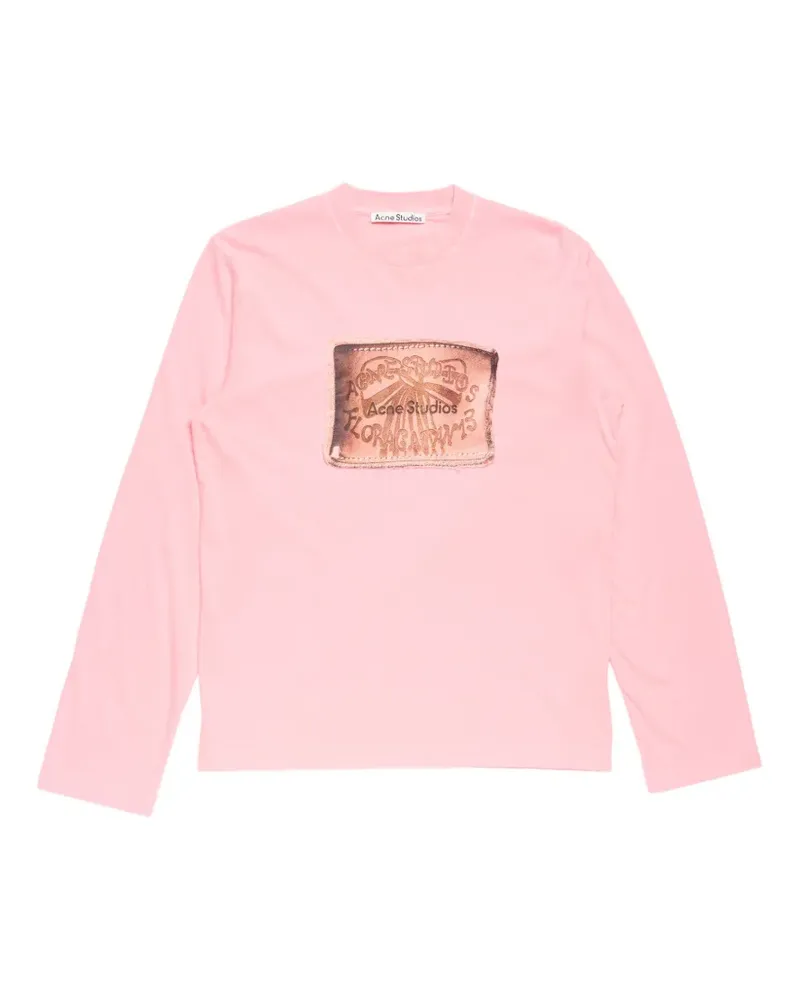 Acne Studios Langarmshirt mit grafischem Print - Rosa Rosa
