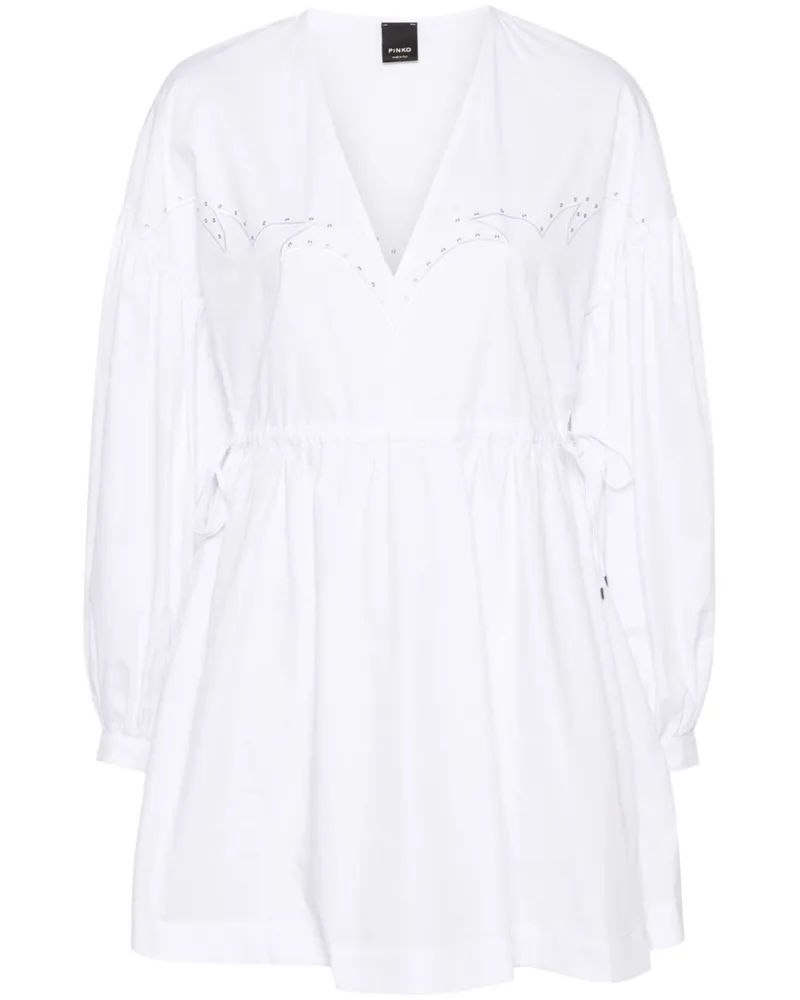 Pinko Minikleid mit Kordelzug - Weiß Weiß