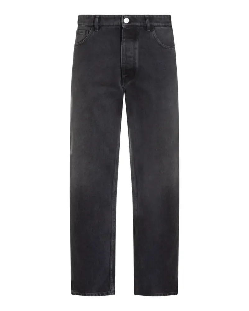Marni logo-patch straight-leg jeans - Schwarz Schwarz