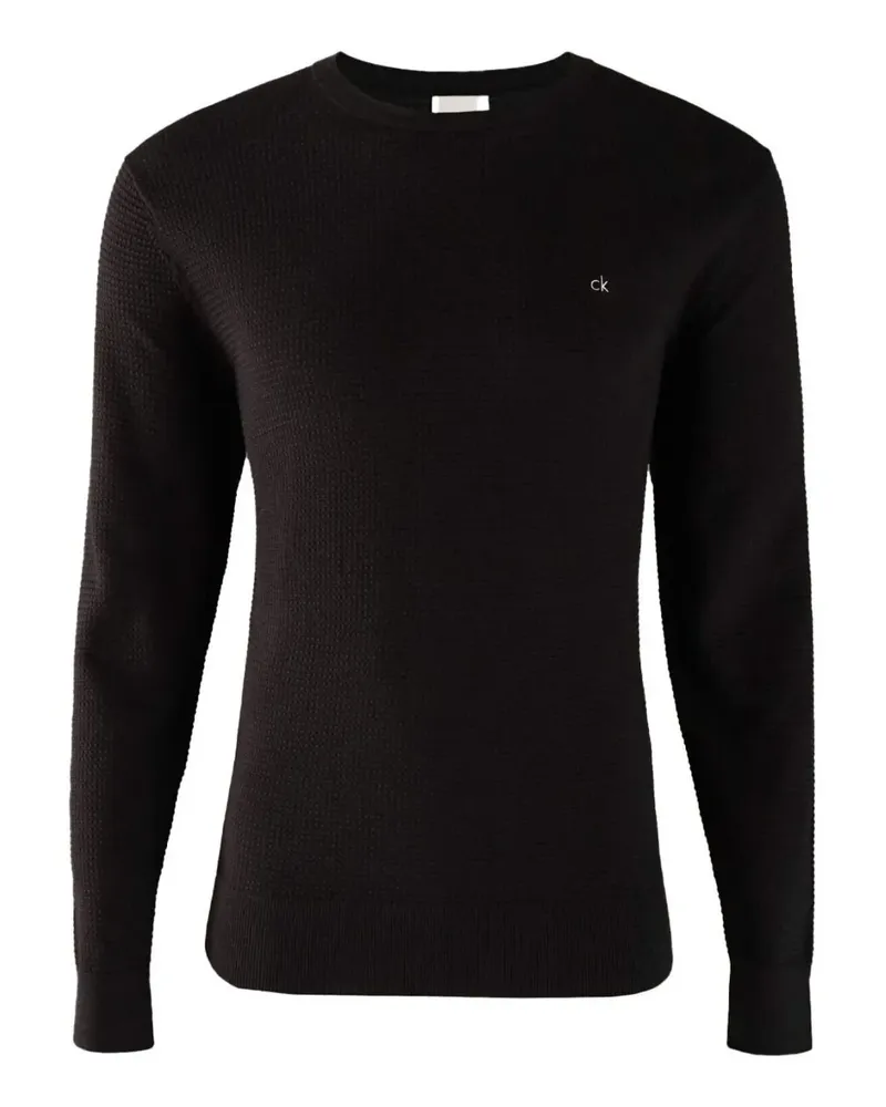 Calvin Klein Pullover in Waffelstrick - Schwarz Schwarz