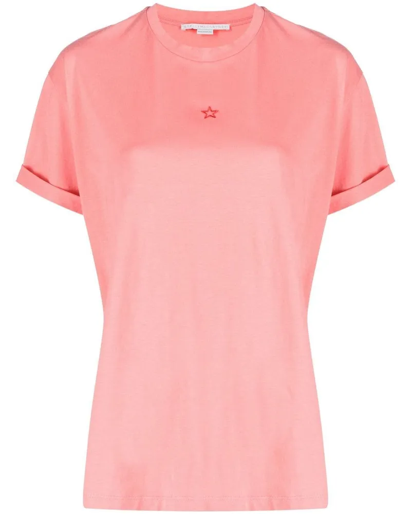 Stella McCartney T-Shirt mit Sternstickerei - Rosa Rosa