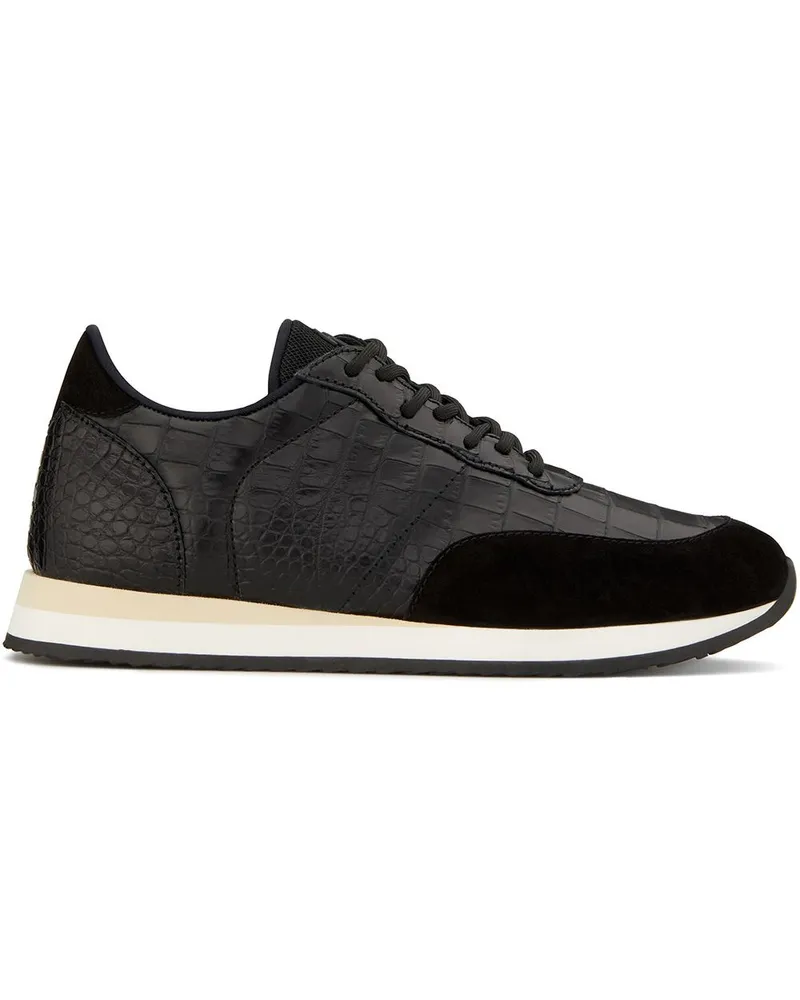 Giuseppe Zanotti Sneakers mit Kontrasteinsätzen - Schwarz Schwarz