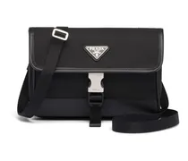 Re-Nylon Kuriertasche mit Smartphone - Schwarz