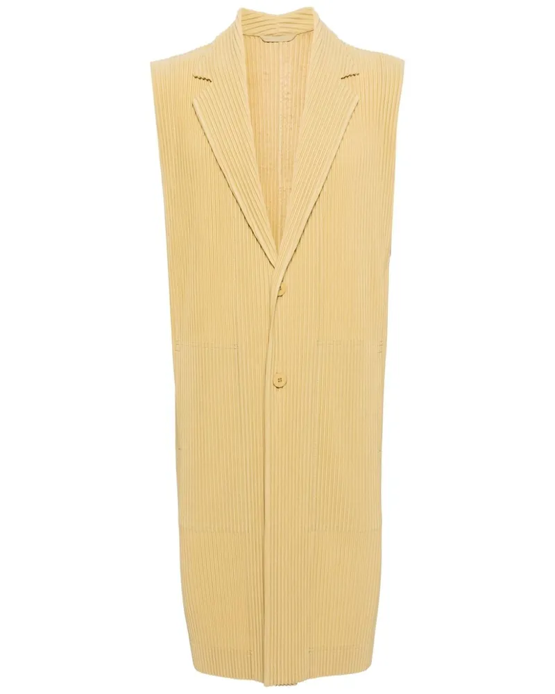 Issey Miyake Tailored Pleats Weste - Gelb Gelb