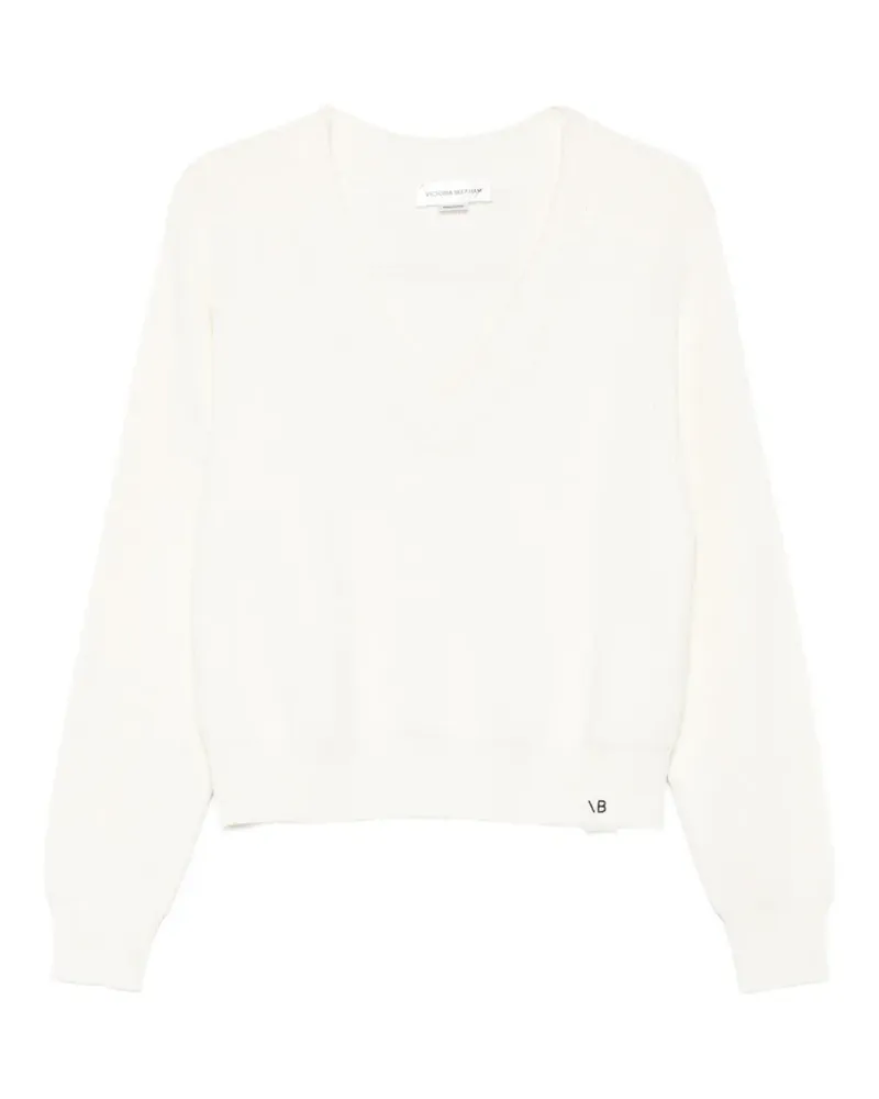 Victoria Beckham Pullover mit V-Ausschnitt - Weiß Weiß