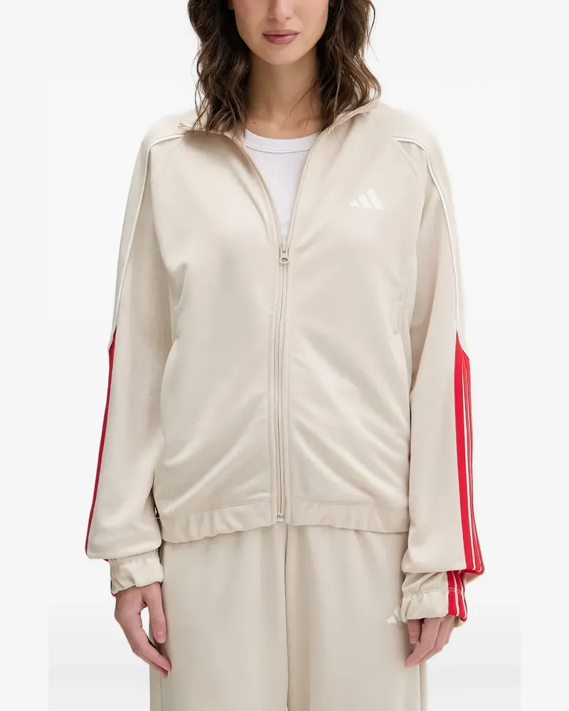 adidas side-stripe zip-up tracksuit - Nude Nude