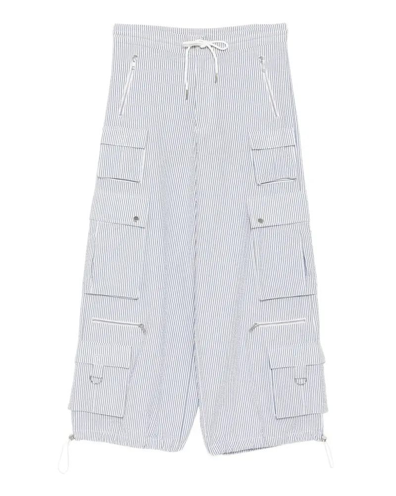 Cynthia Rowley Millie seersucker cargo pants - Blau Blau