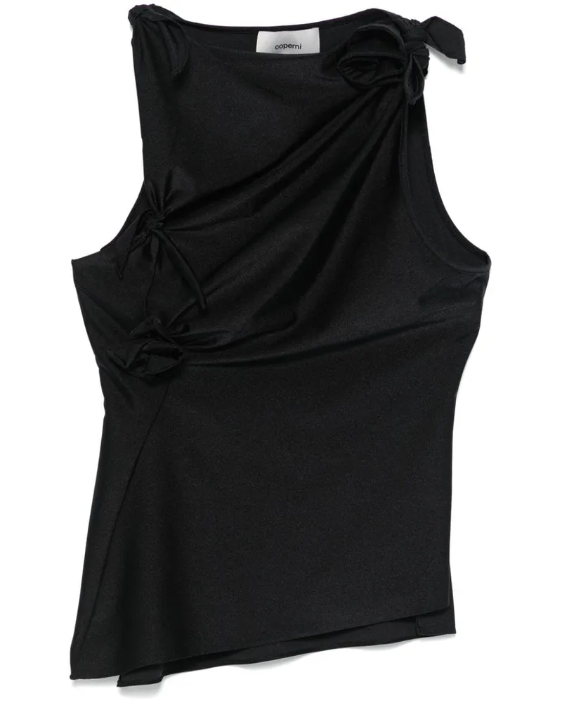 COPERNI Asymmetrisches Oberteil mit Blumen - Schwarz Schwarz