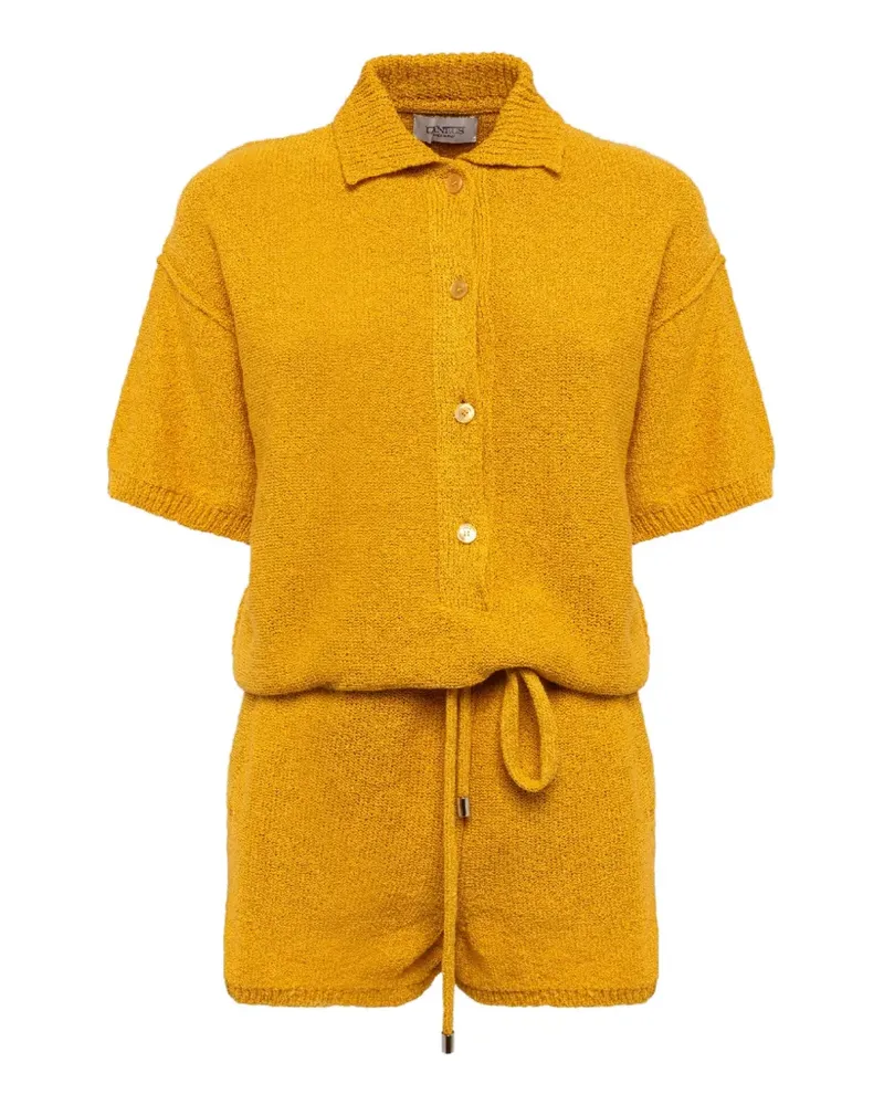 Laneus button-front knitted playsuit - Gelb Gelb