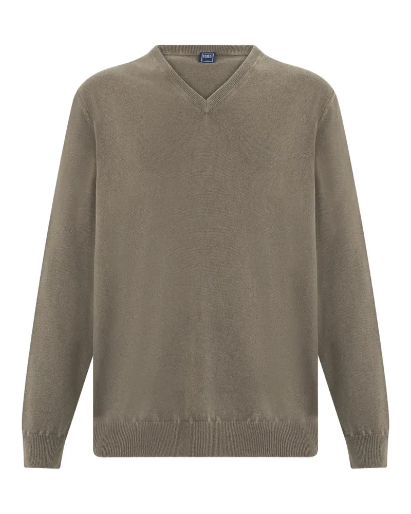 Fedeli V-neck cashmere sweater - Grün Grün