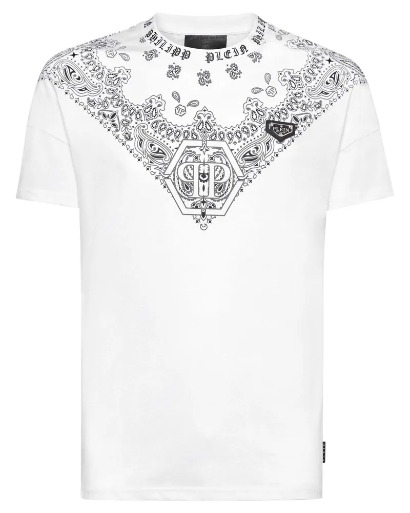 Philipp Plein T-Shirt mit Bandana-Print - Weiß Weiß