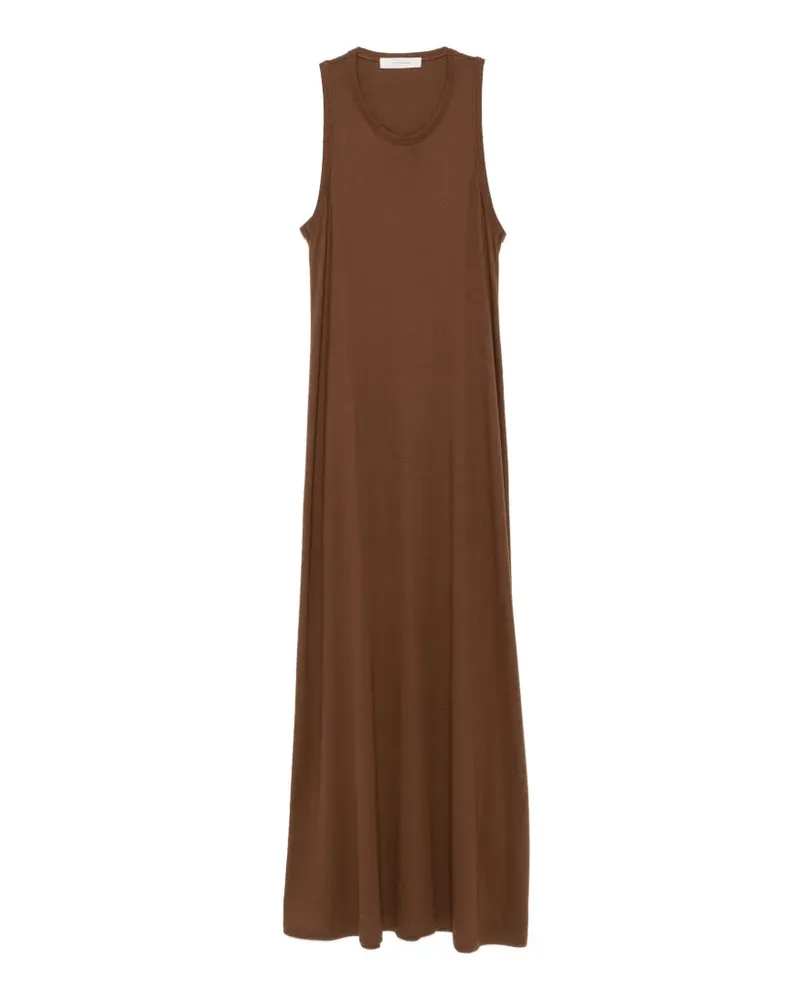 Umit Benan Kate ribbed-trim sleeveless maxi dress - Braun Braun