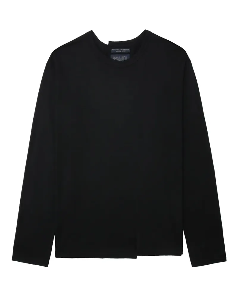 Yohji Yamamoto Langarmshirt aus Wolle - Schwarz Schwarz