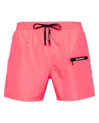 Balmain Badeshorts mit Logo-Print Rosa