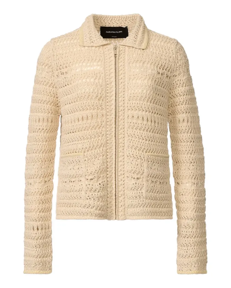 Fabiana Filippi Gehäkelte Jacke mit Reißverschluss - Nude Nude