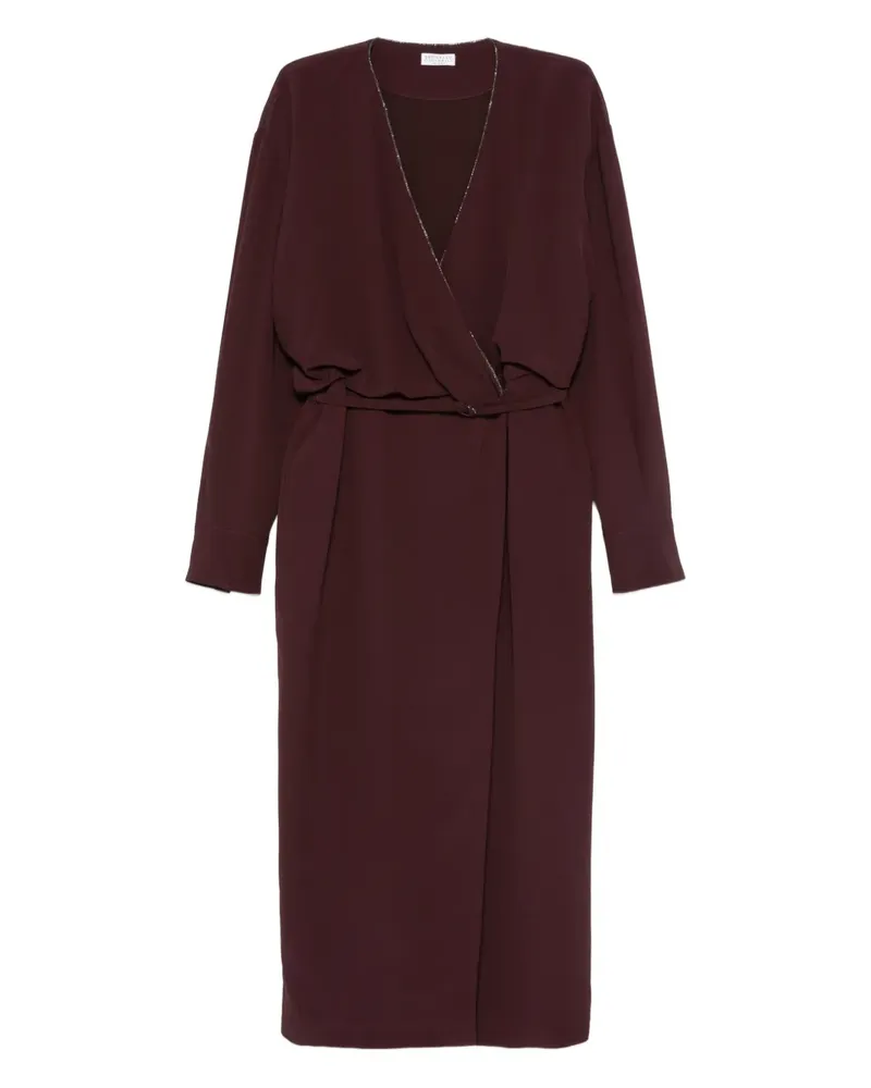 Brunello Cucinelli Verziertes Wickelkleid - Rot Rot