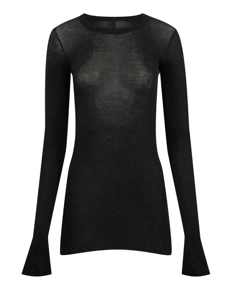 Rick Owens Geripptes Langarmshirt - Schwarz Schwarz