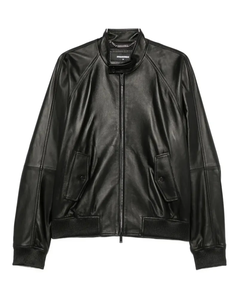 Dsquared2 zip-up leather jacket - Schwarz Schwarz