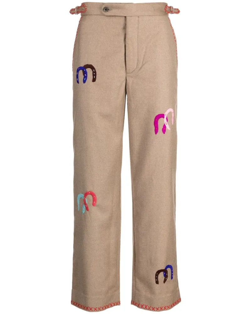 BODE Straight-Leg-Hose mit Hufeisen - Braun Braun