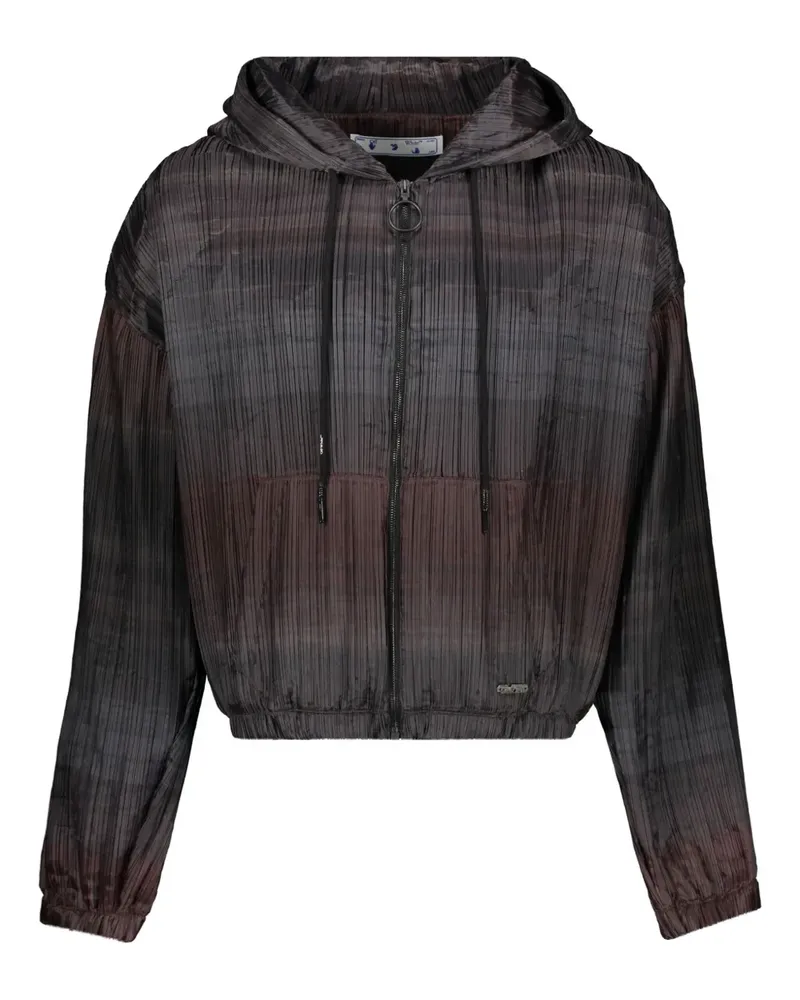 OFF-WHITE Kapuzenjacke mit Logo-Schild - Braun Braun