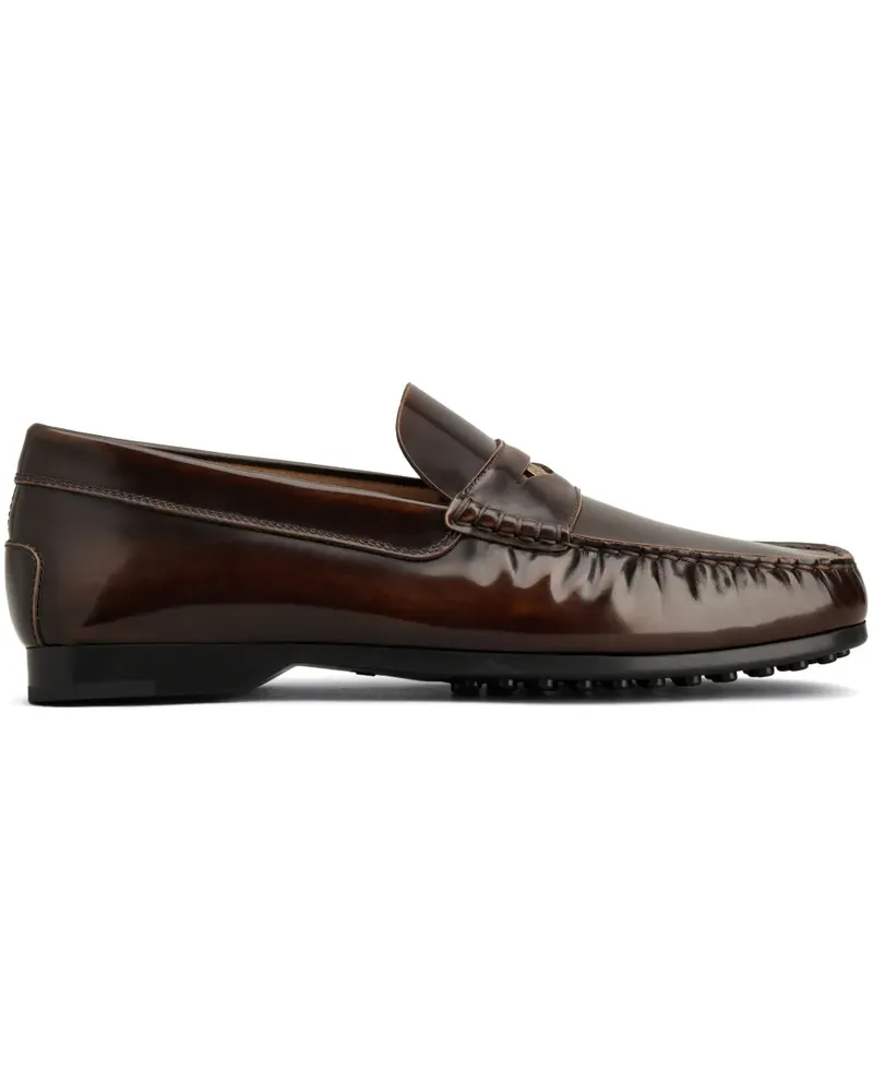 TOD'S Gommino Loafer mit Logo-Schild - Braun Braun