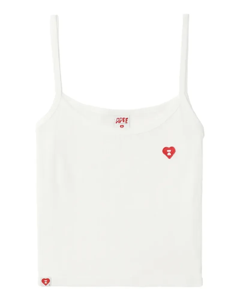 BAPE Geripptes Heart Tanktop - Weiß Weiß