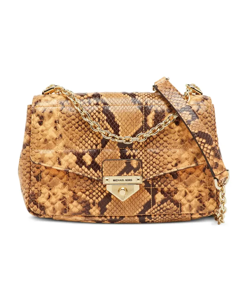 Michael Kors large Soho python-embossed shoulder bag - Nude Nude