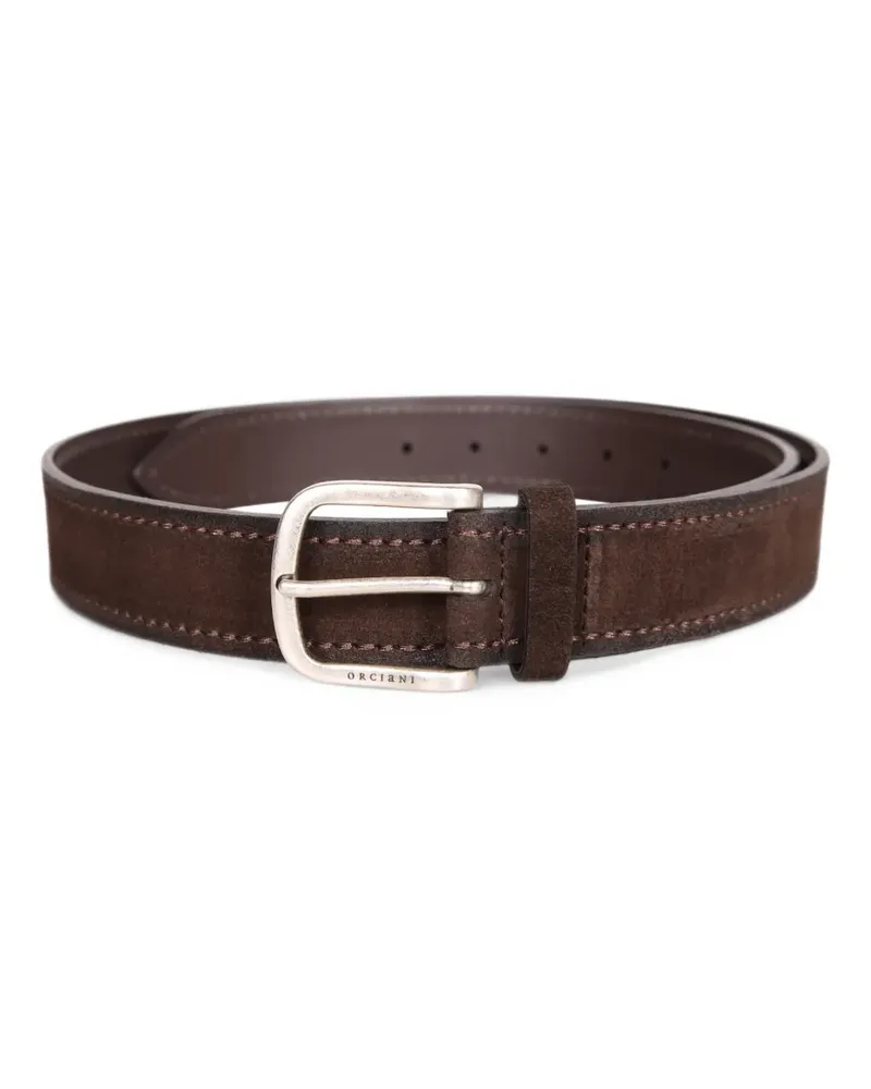 Orciani Gürtel mit Ziernähten - Braun Braun