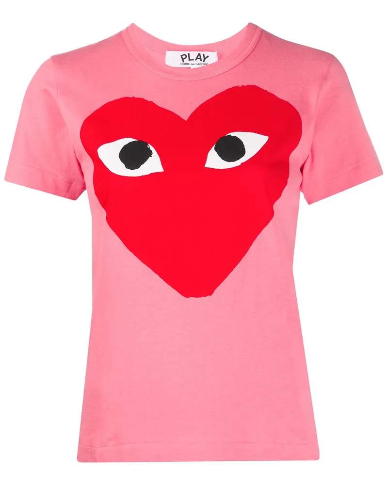 Comme des Garçons T-Shirt mit Herz-Print Rosa