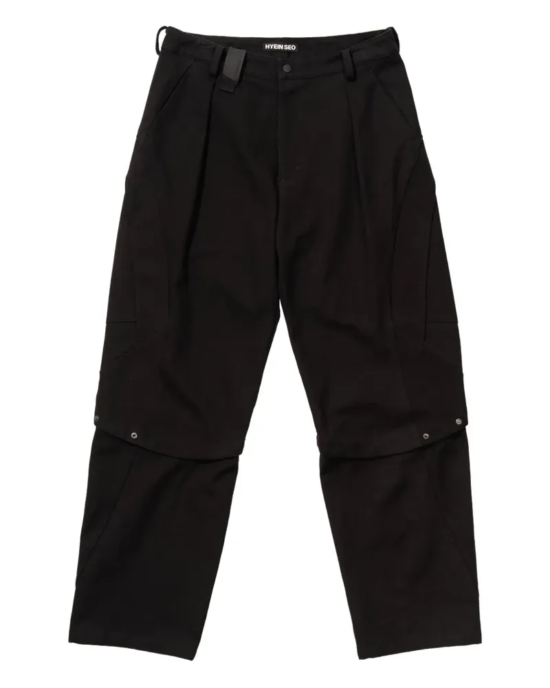 Hyein Seo Bundfaltenhose mit Einsätzen - Schwarz Schwarz