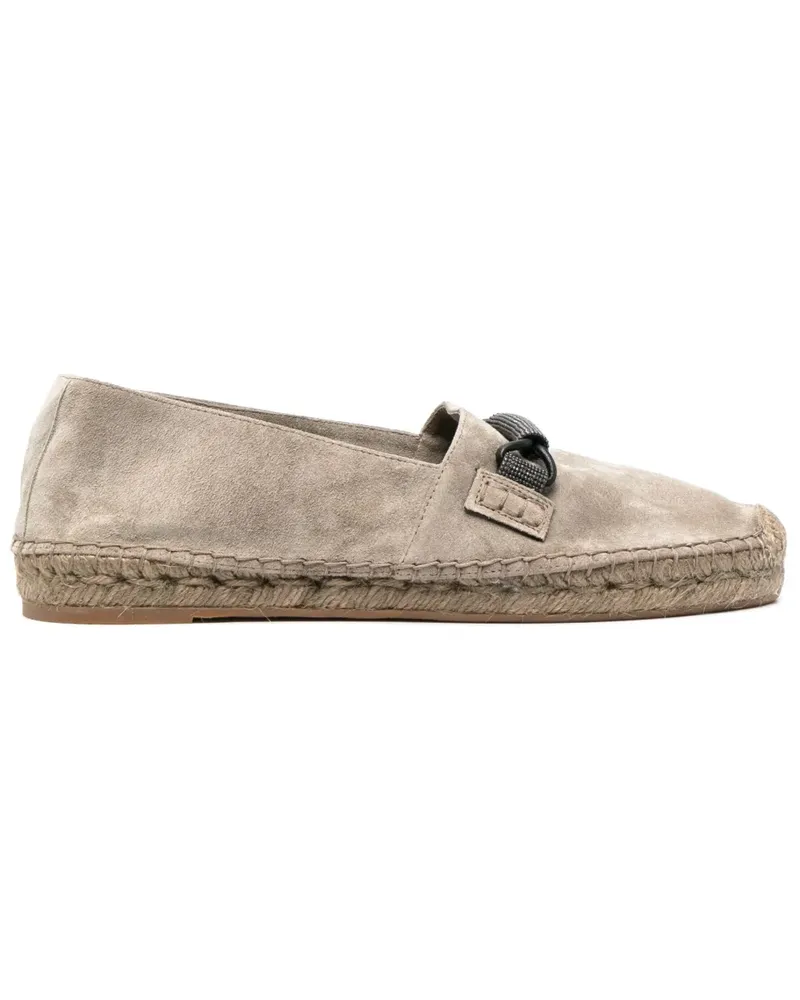 Brunello Cucinelli Espadrilles aus Leder - Grau Grau