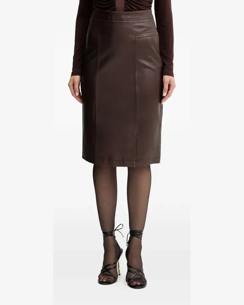 Hervé Léger paneled midi skirt - Braun Braun