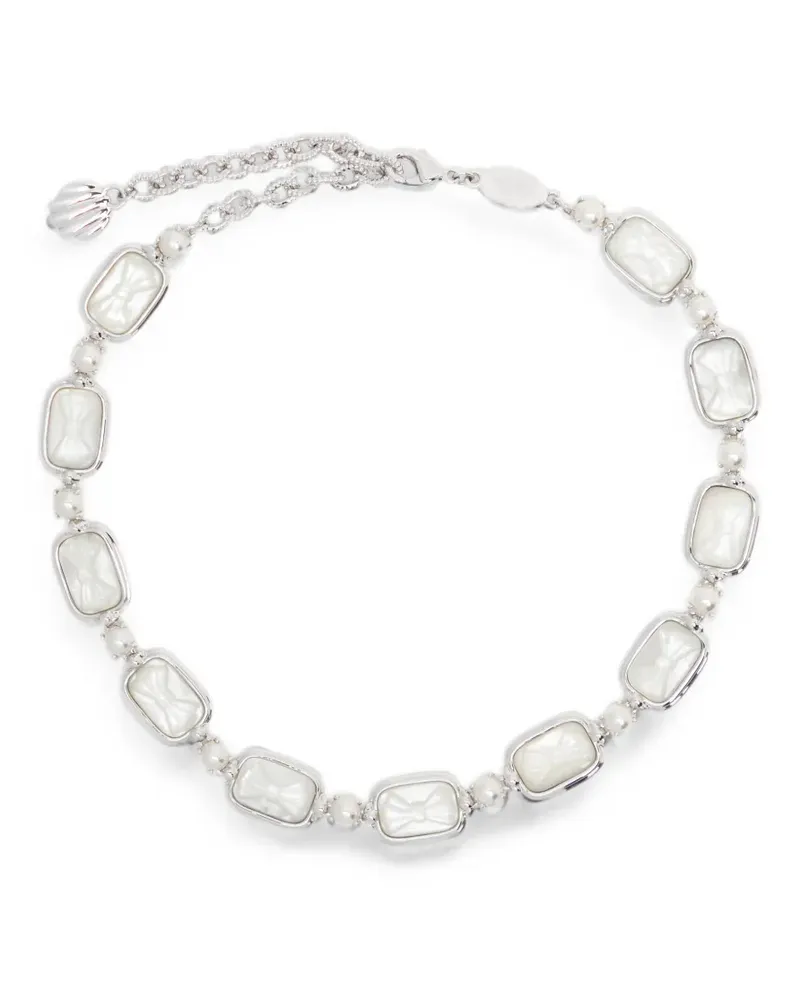 SHUSHU/TONG Halskette mit Schleife und Kunstperlen - Silber Silber