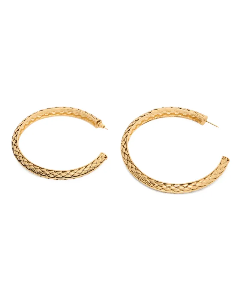 Roberto Cavalli snake-scale-effect hoop earrings - Gold Gold