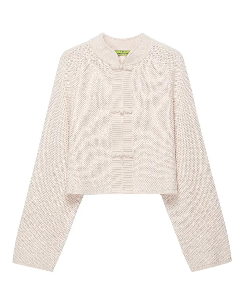 Shanghai Tang Cardigan aus Seide mit Froschverschluss - Nude Nude