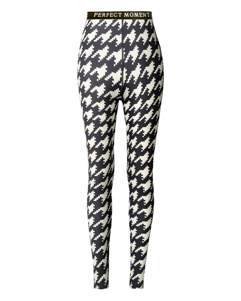 Perfect Moment Baselayer-Leggings mit Hahnentrittmuster - Schwarz Schwarz