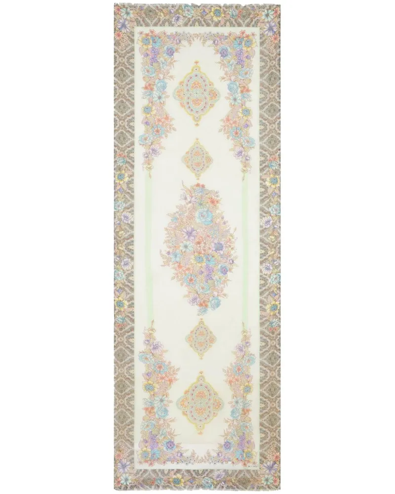 Etro Seidenschal mit Blumen-Print - Nude Nude