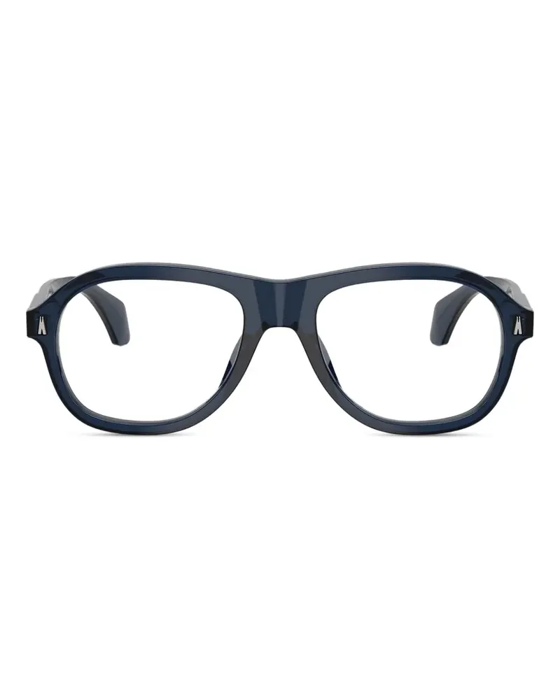 Moncler Transparente Brille mit rundem Gestell - Blau Blau