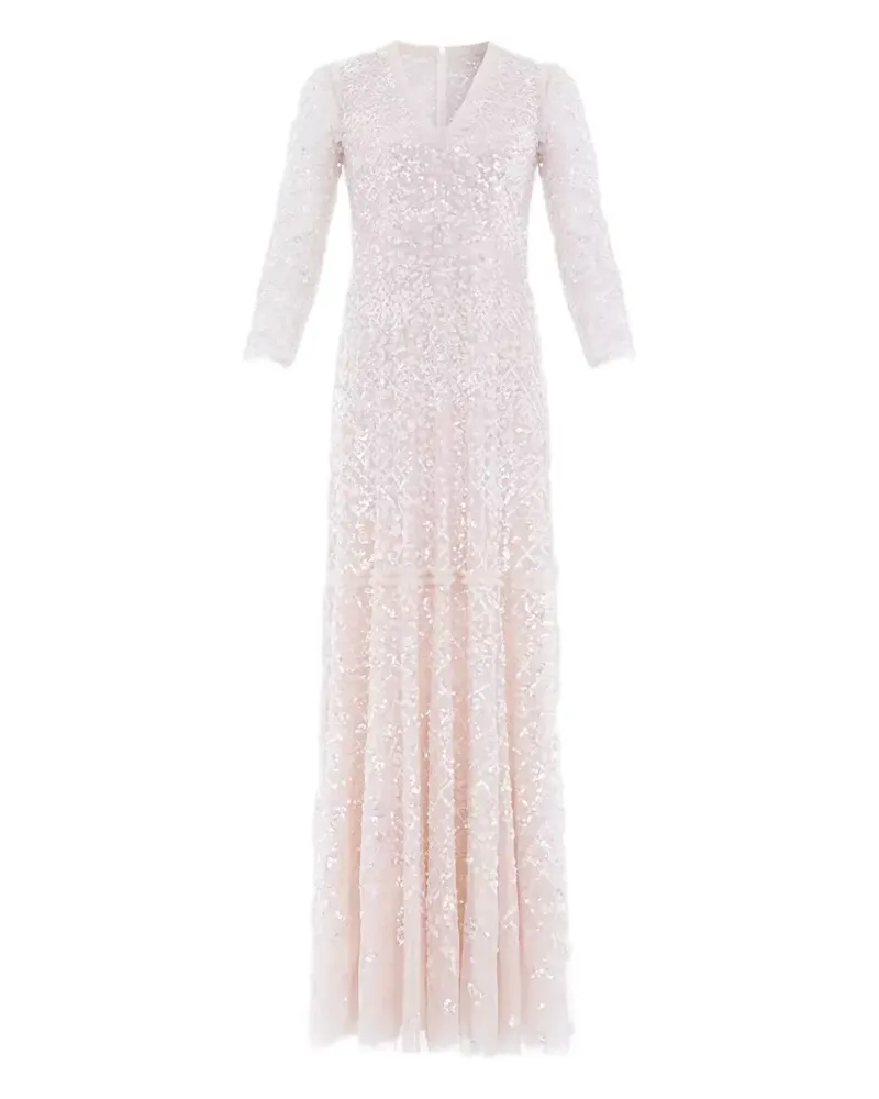 Needle & Thread Isabella Diamond sequinned maxi dress - Rosa Rosa