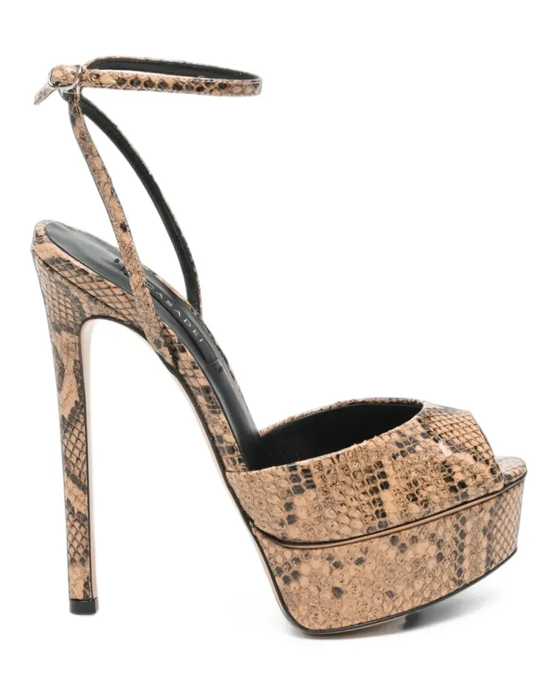 Casadei snakeskin-effect platform sandals - Nude Nude