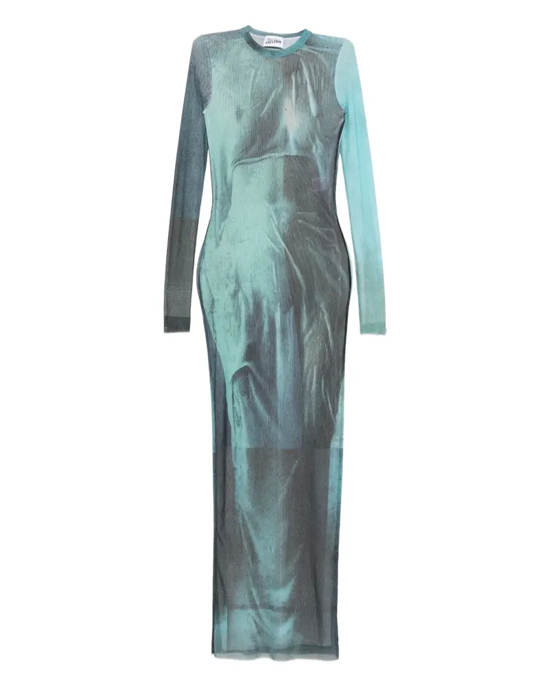 Jean Paul Gaultier Midikleid mit Print - Blau Blau