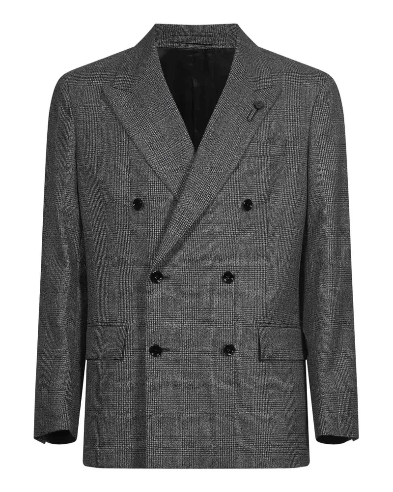 LARDINI Doppelreihige Jacke mit Glencheck - Grau Grau