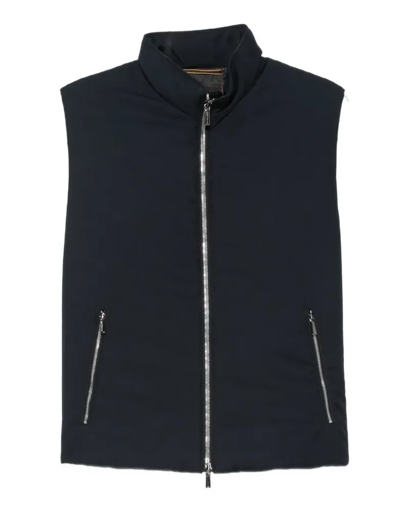 MOORER high-neck zip-up gilet - Blau Blau
