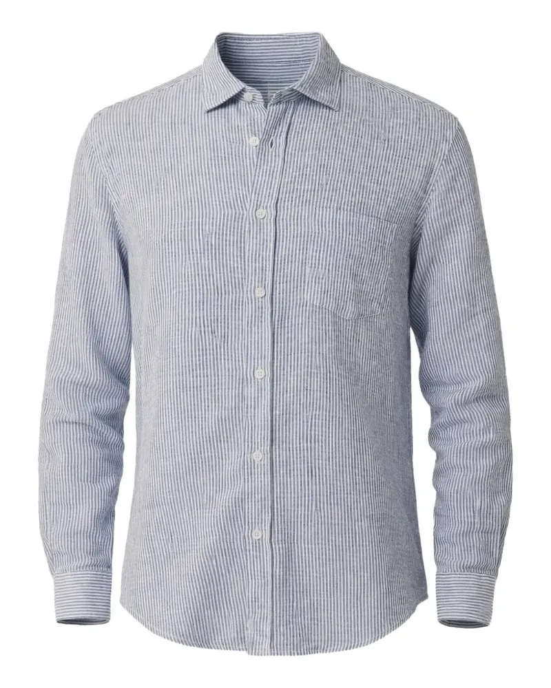 Hartford Gestreiftes Paul Hemd - Blau Blau