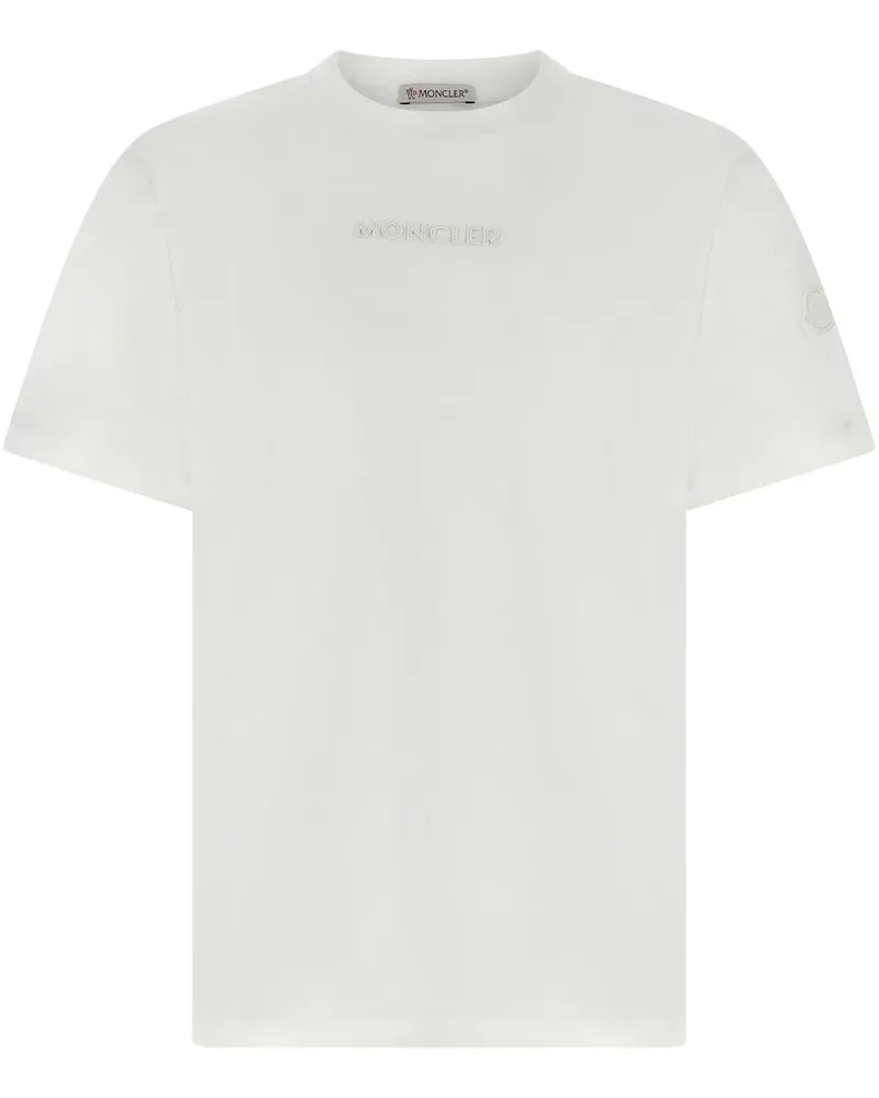 Moncler T-Shirt mit Logo-Patch - Weiß Weiß
