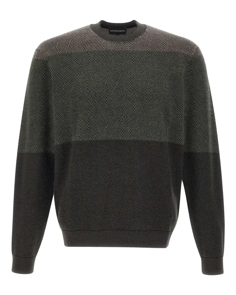 Emporio Armani Pullover mit Rautenmuster - Grau Grau