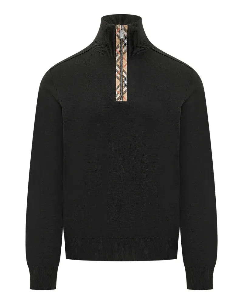 Burberry zip-up argyle sweater - Schwarz Schwarz